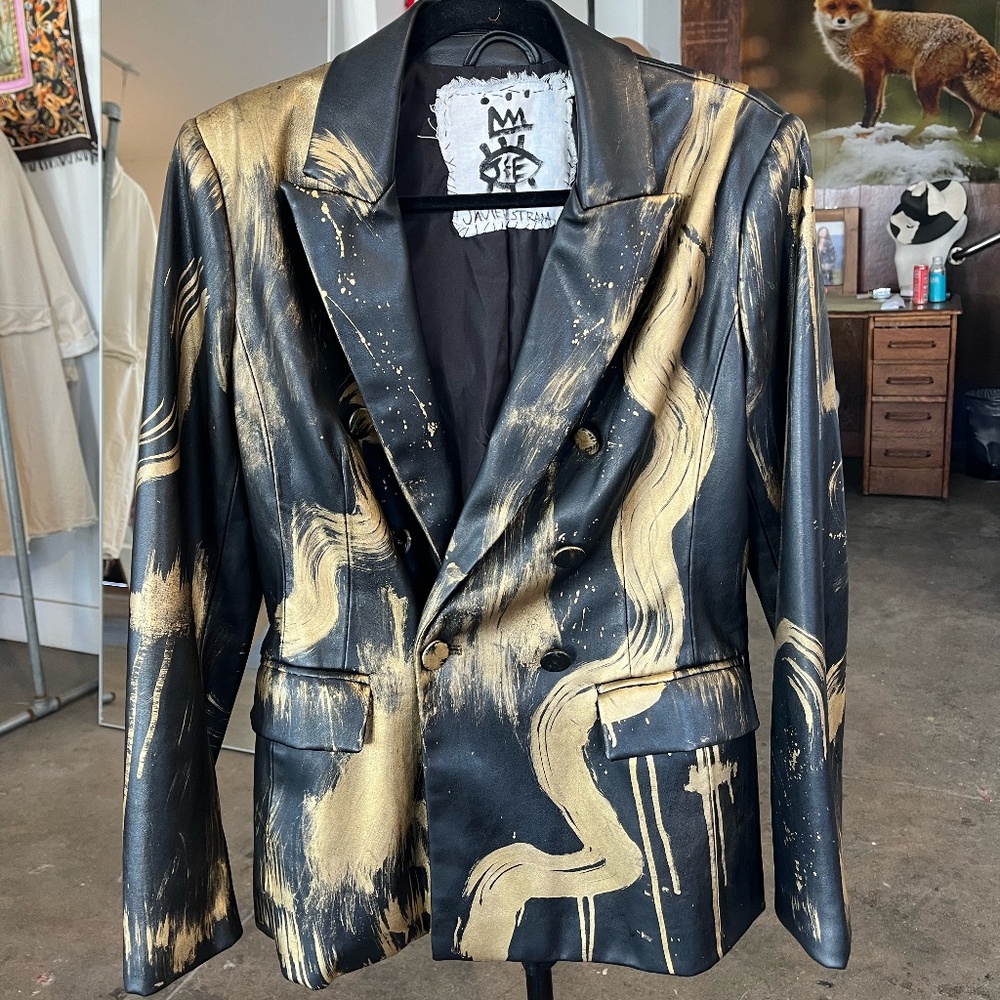 Javiera X Estrada Painted Faux-Leather Jacket